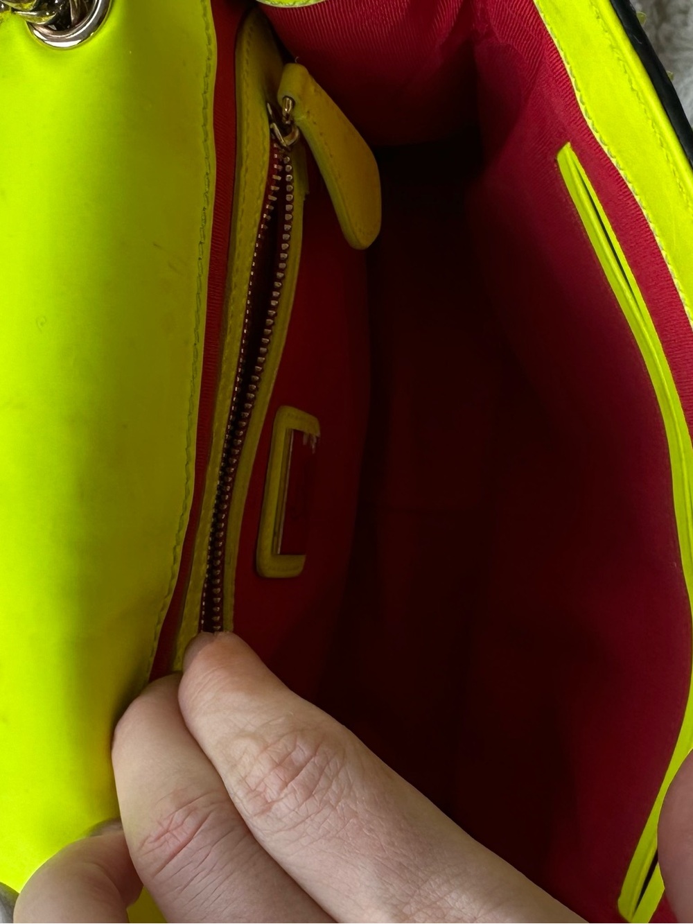 Christian Louboutin Sweet Charity studded leather neon yellow handbag - Picture 9 of 13